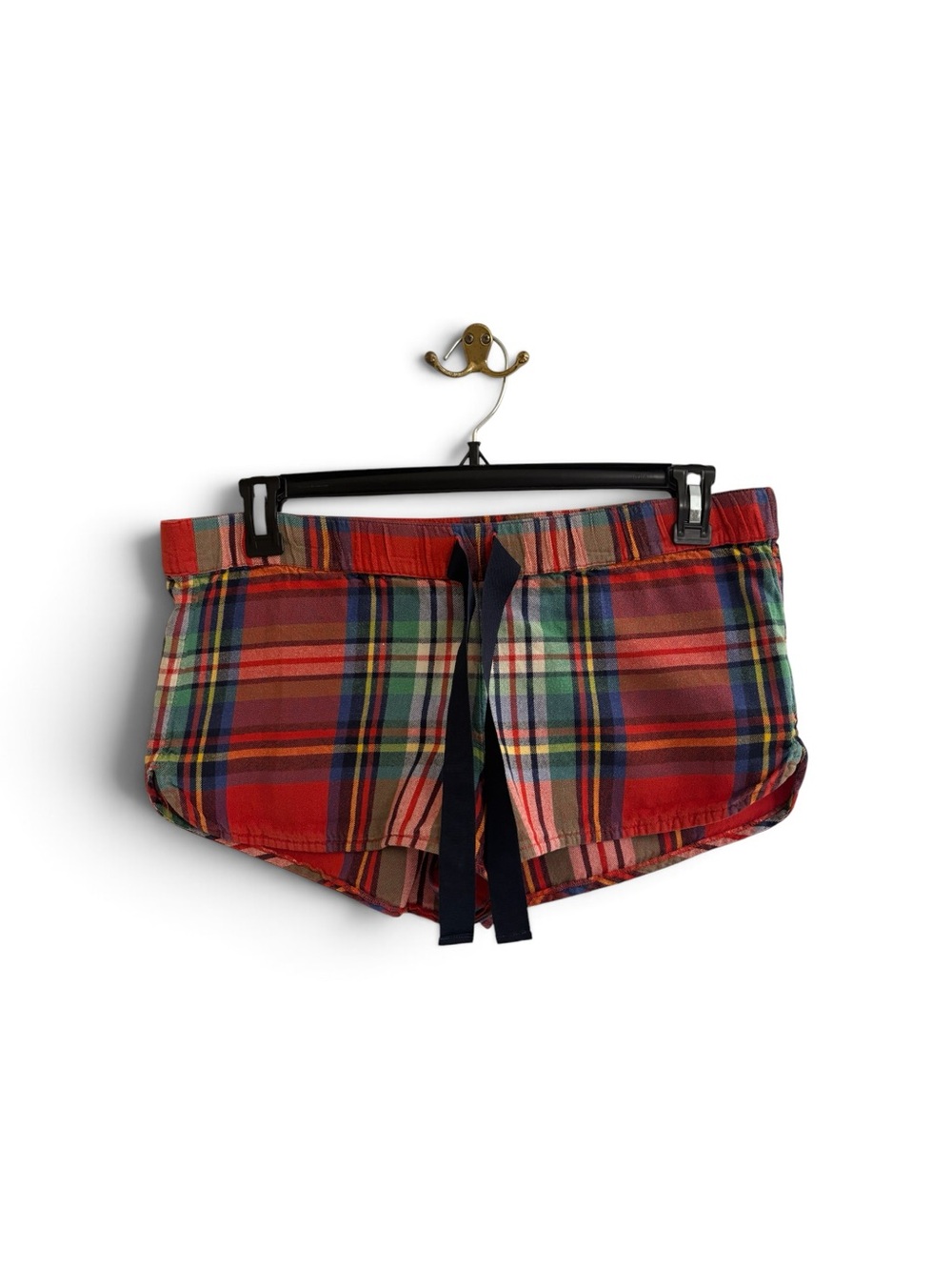 Vintage American Eagle Plaid Lounge Shorts with Drawstring Waist Size M